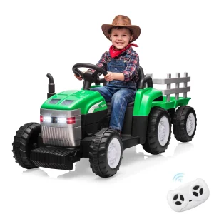 12V Kids Ride On Tractor With Trailer
