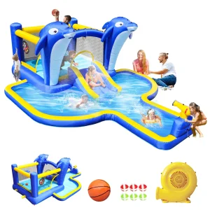Dolphin 8-in-1 Inflatable Water Slide Park