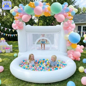 White Bounce House with Pump
