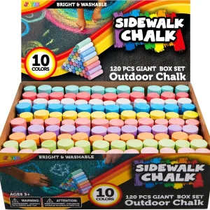 120 PCS Sidewalk Chalks for Kids Giant Box