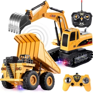 JOYFY 2 PCS Remote Control Construction Vehicle