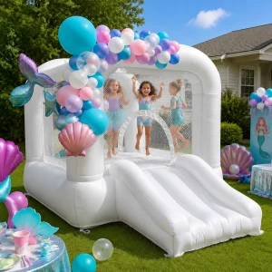 VANCEN 8FT Arch Inflatable White Bounce House