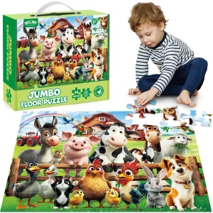 Floor Puzzles for Kids, 48pcs Farm Animals